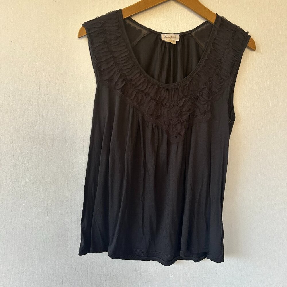 Meadow Rue Whimsigoth Sleeveless Blouse Womens XS Dark Gray Dark Fairy Grunge